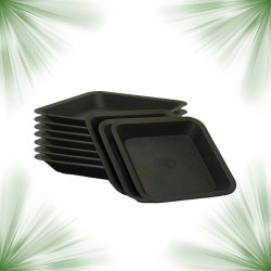 Soucoupe carré noire - 36,5 x 36,5cm - 20L