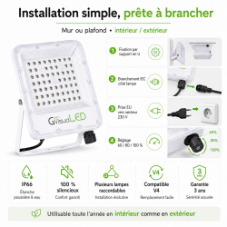 GVL SPOT V5 - LED-verlichting voor beplante terraria en groene wanden - 30 tot 200W | TerraLED