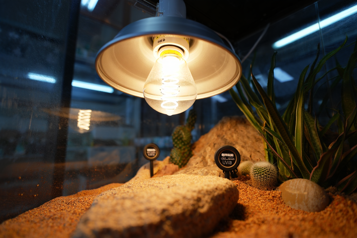 Dôme réflecteur et ampoule UVB pour terrarium désertique