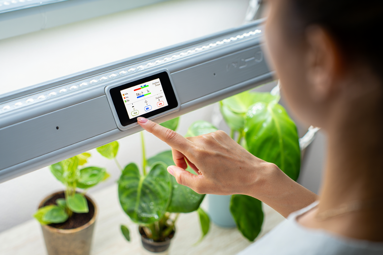 Réglage d'une lampe LED horticole pour plantes tropicales