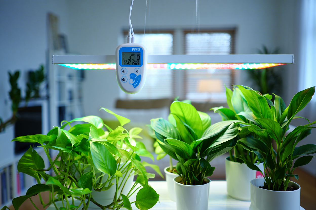 Mesure de l'intensité lumineuse PPFD pour plantes