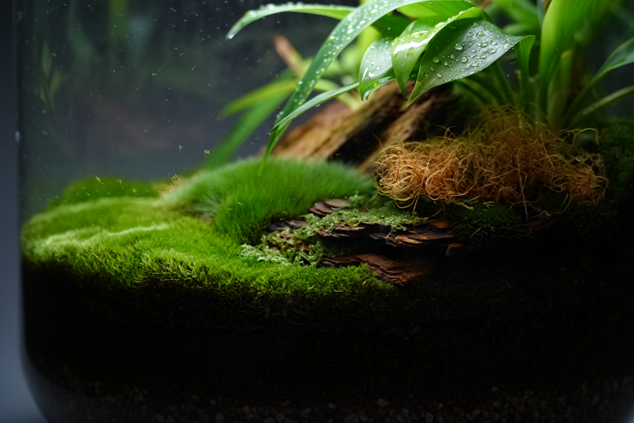Substrat tropical dans terrarium