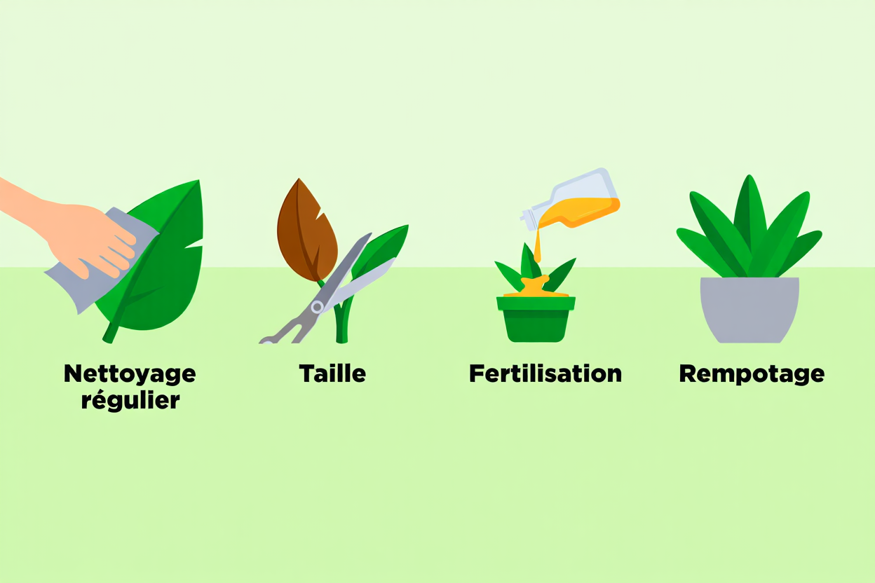Étapes entretien plantes tropicales