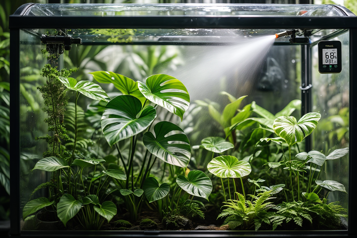 Terrarium avec brumisation TerraLED et plantes tropicales