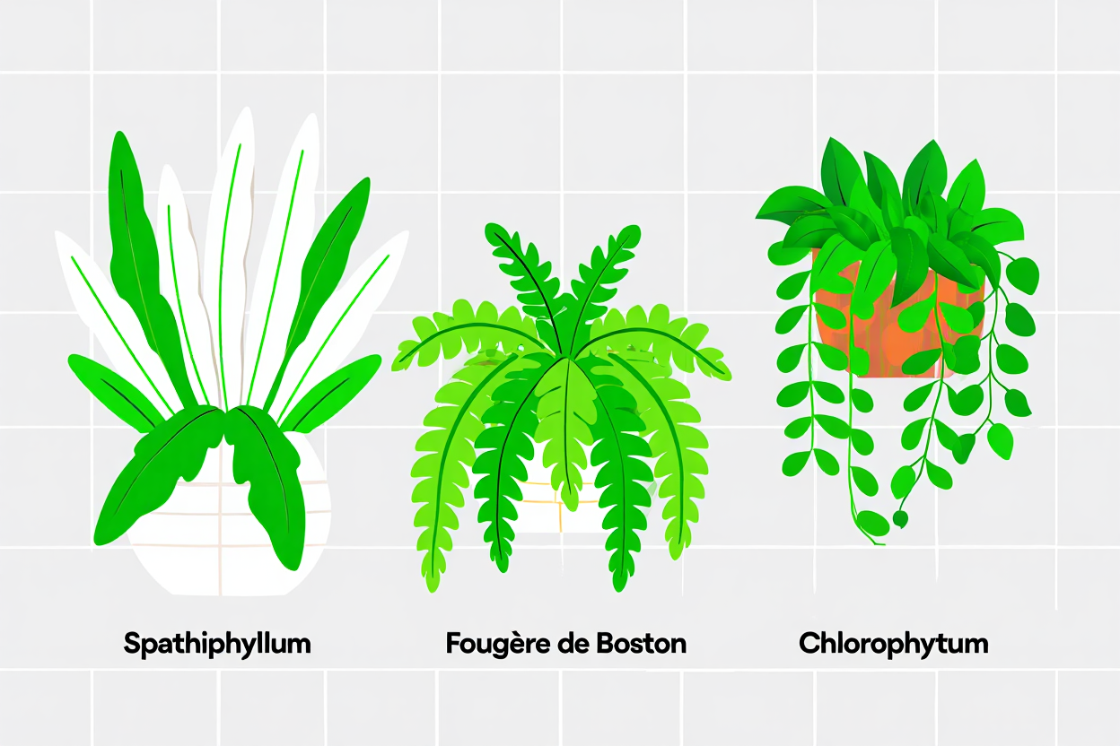 Grandes plantes pour salle de bain