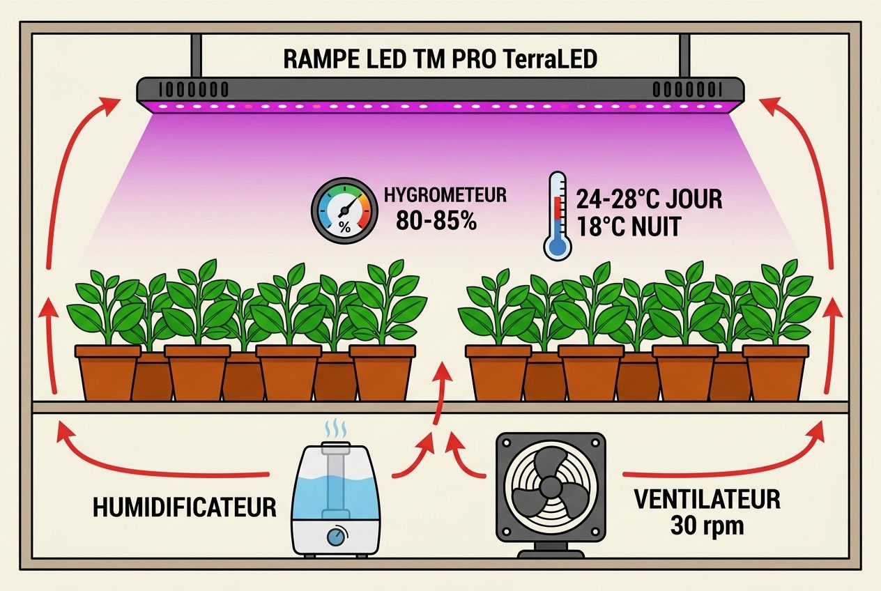 Schéma climat serre tropicale