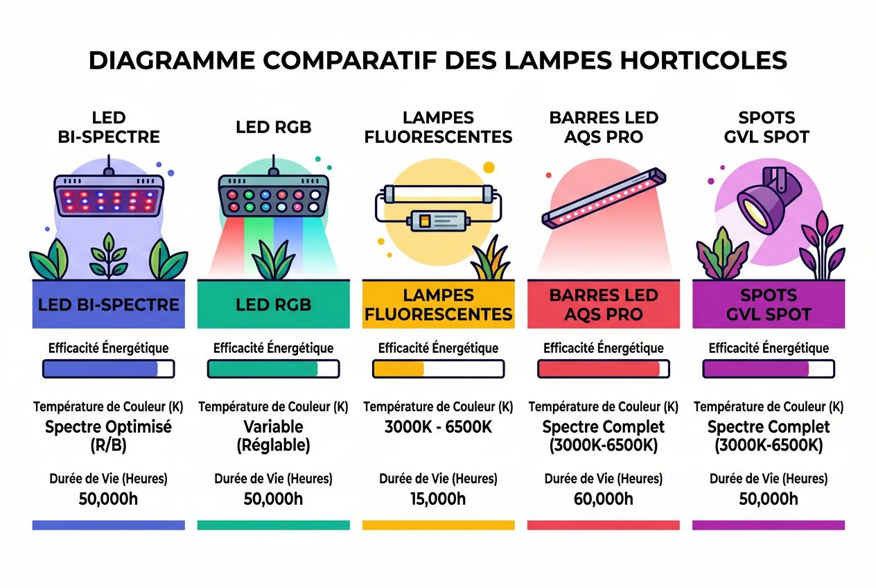 Comparatif des types de lampes horticoles