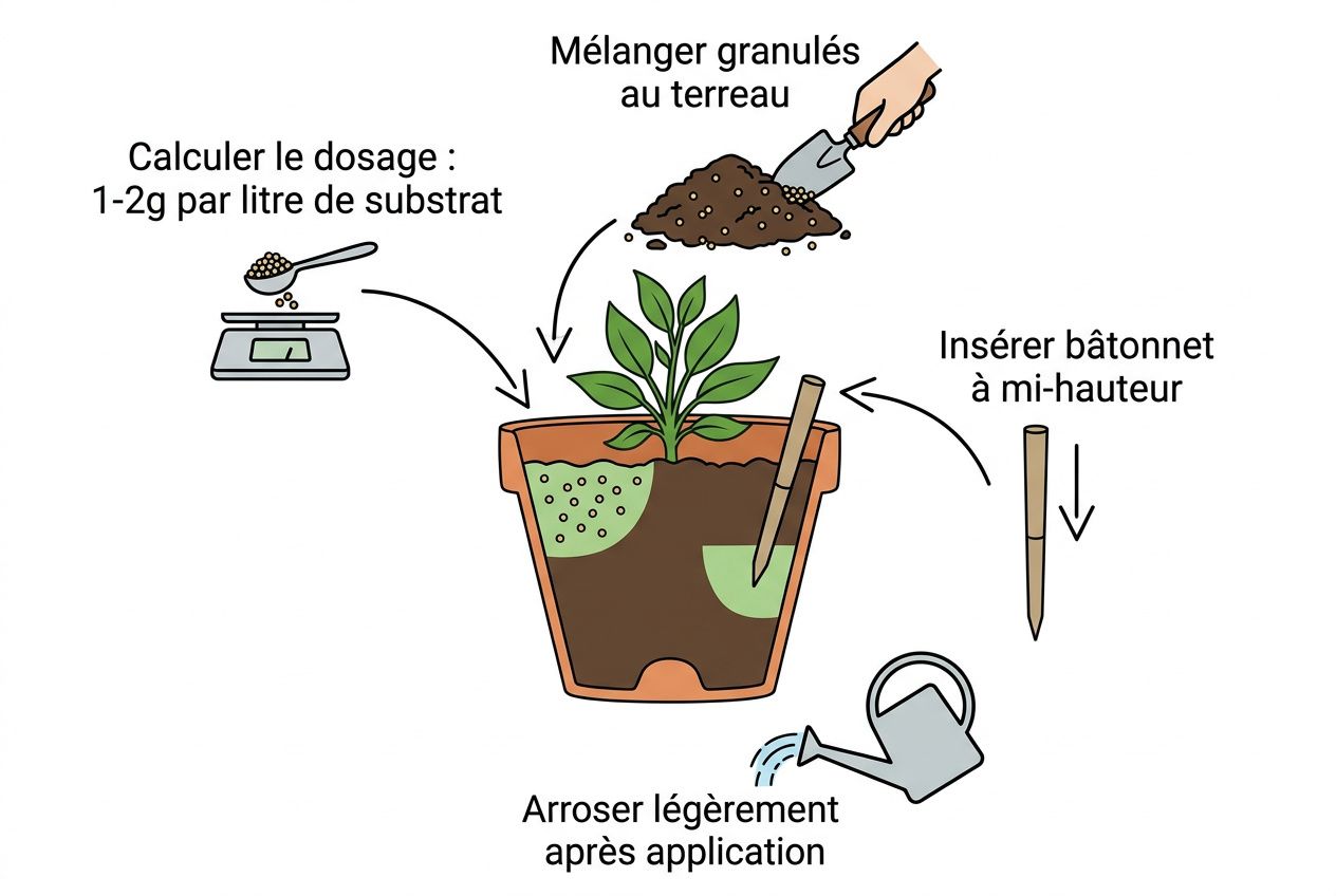 Schéma d'application d'engrais solide