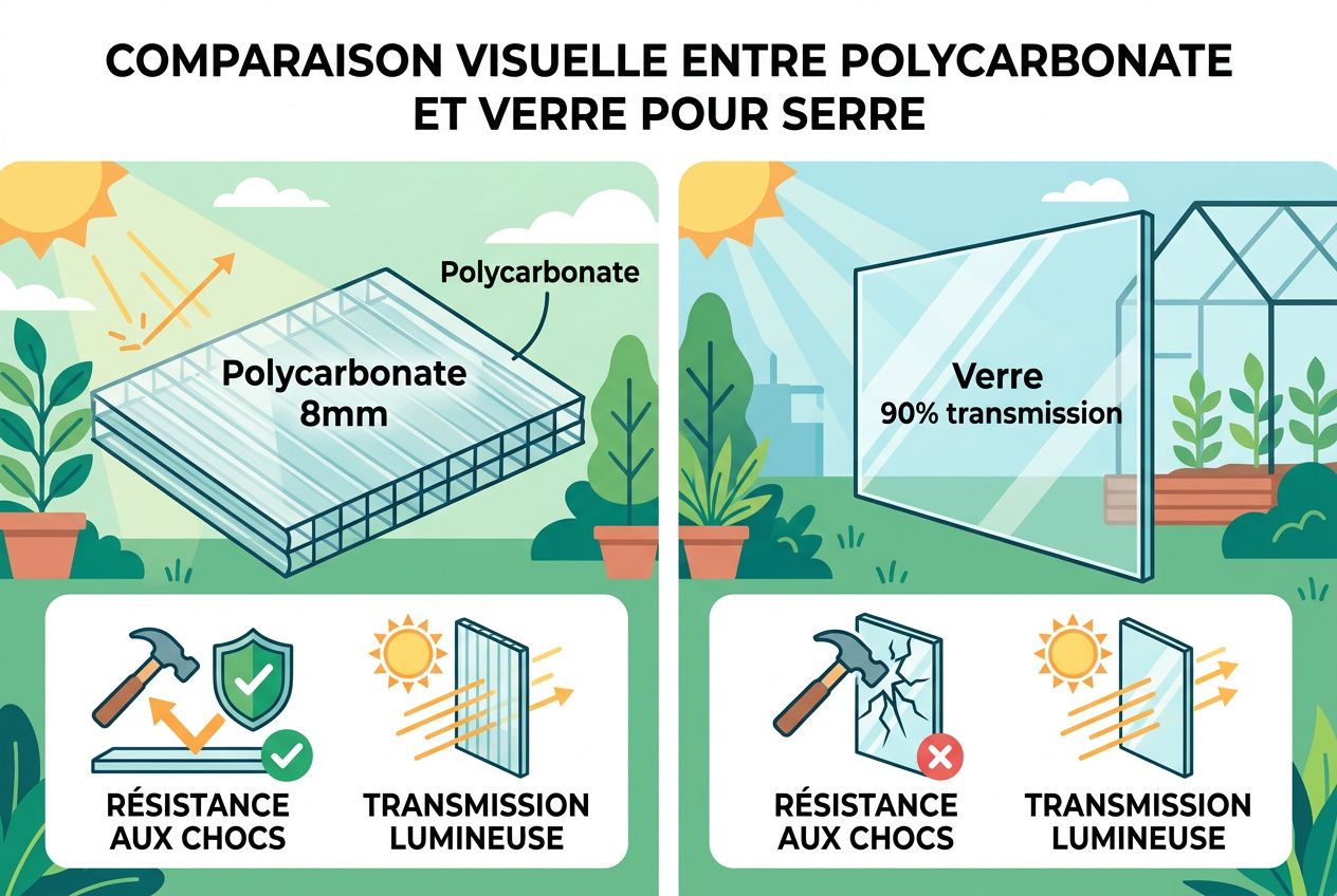 Comparaison matériaux serre